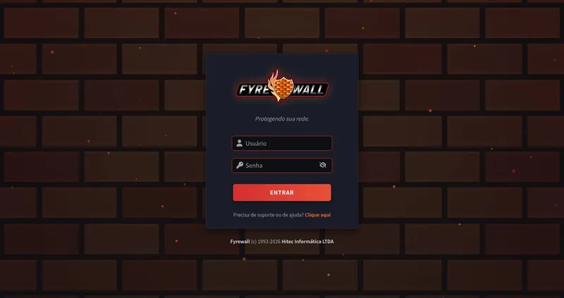 Tela de login do Fyrewall 5.0